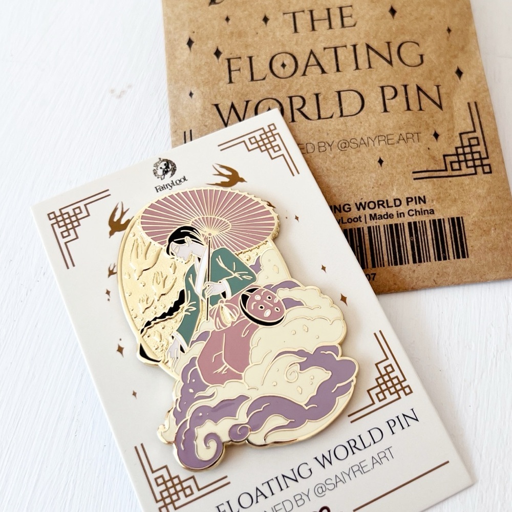 FairyLoot The Floating‎ World Enamel Pin Gold Lavender Saiyre Art Exclusive